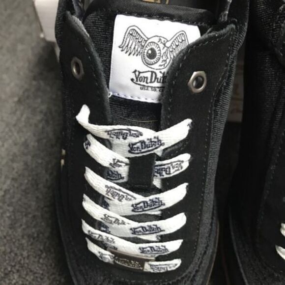 VON DUTCH Women Vanderdutch VELVET BLACK & GOLD SAINTS SNEAKER WOMEN US 9 NEW - Picture 3 of 9